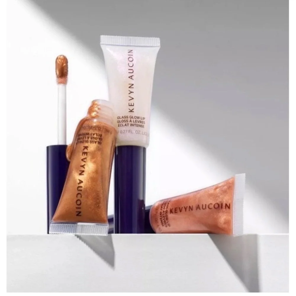 NEW Kevyn Aucoin Glass Glow Lip Gloss Crystal Clear Iridescent High Shine 0.27oz
